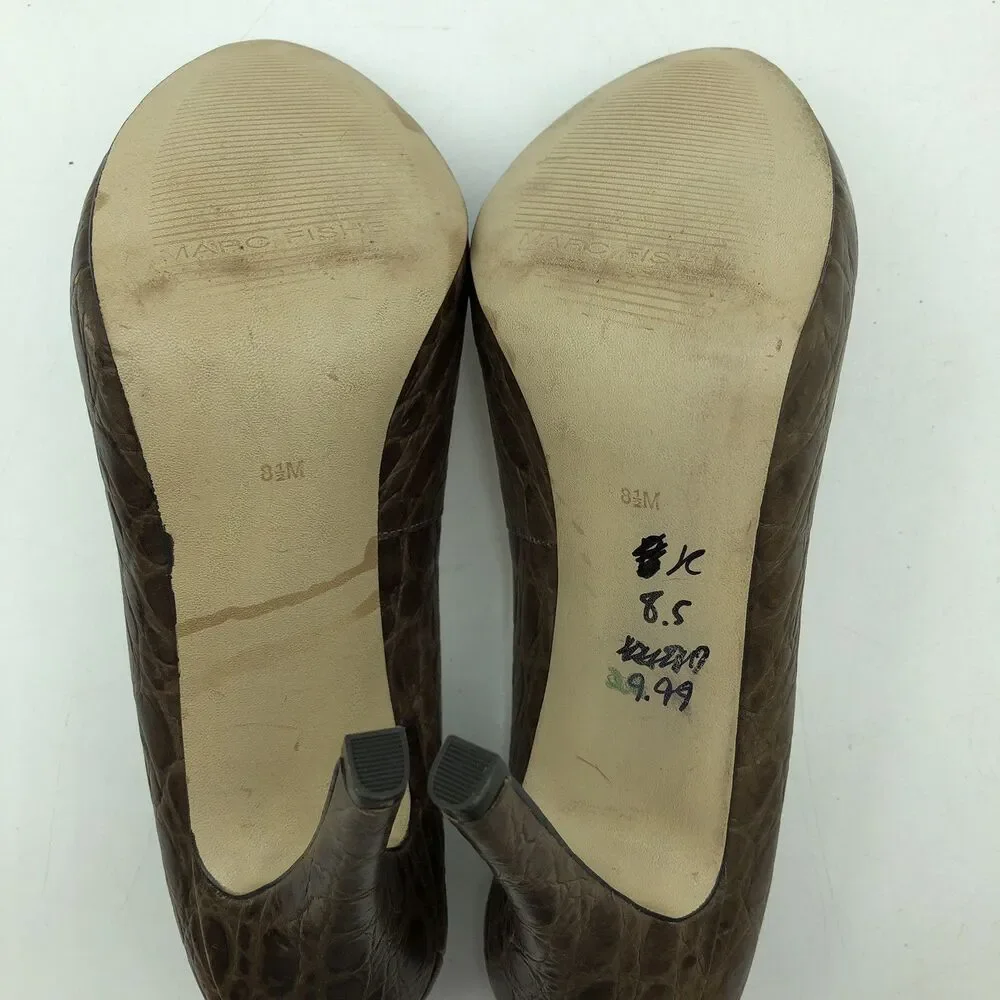 Marc Fisher Claire Heels Crocodile Print, Size 8.5
